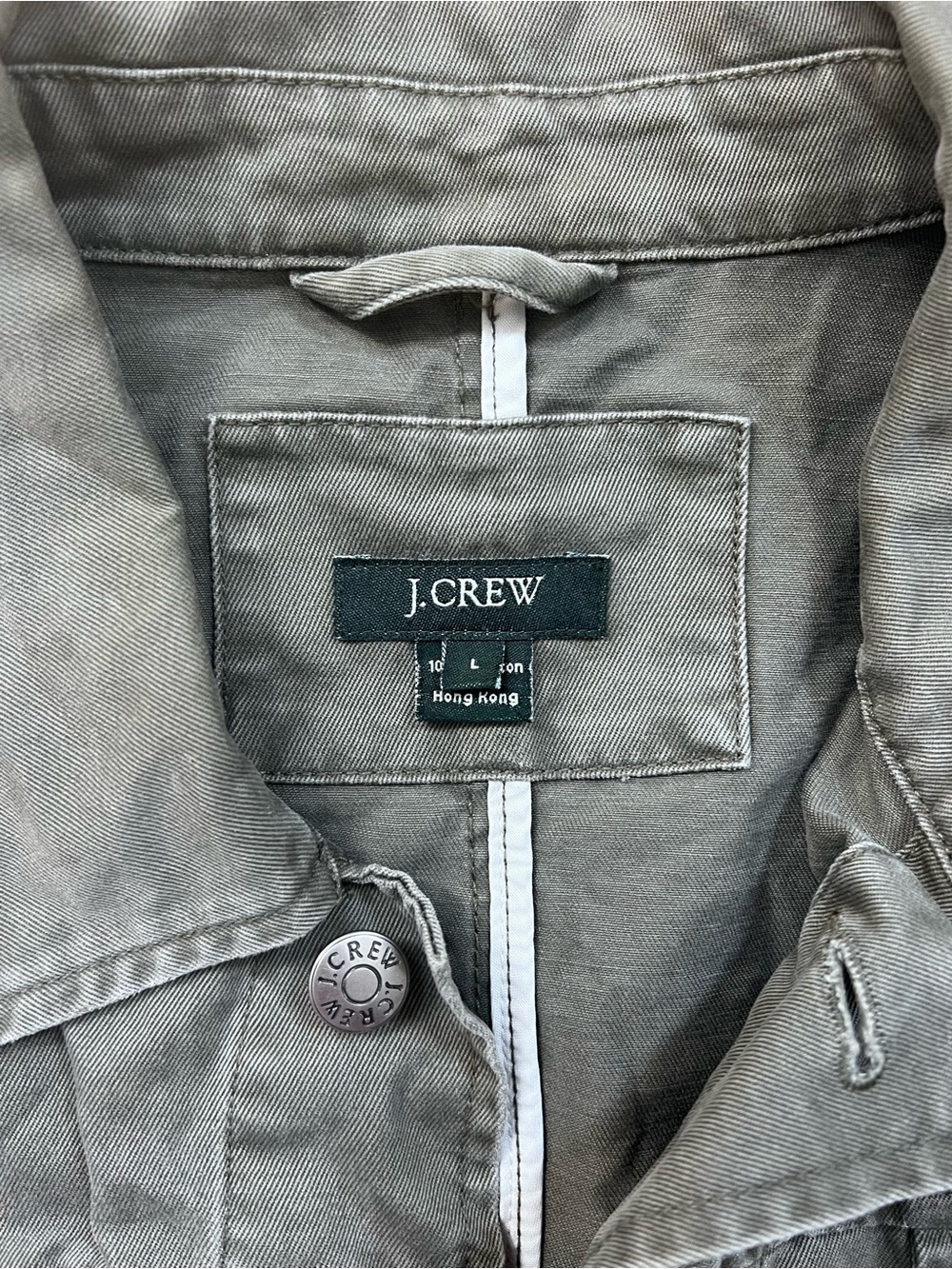 J. Crew Olive Green Cotton Shirt Jacket - Picture 4 of 6